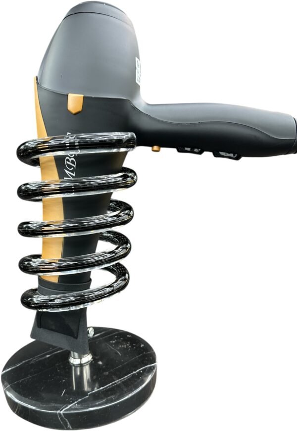 Acrylic spiral hair dryer holder with heavy stone base