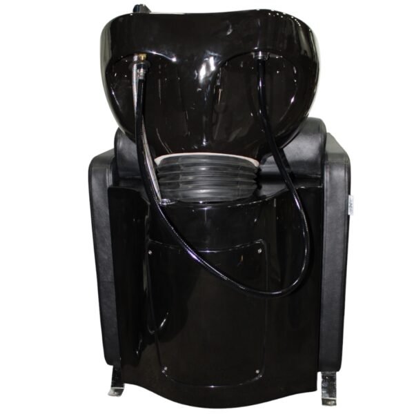 Barber Salon  Backwash Unit - Black Chair,Black Ceramic  Basin - Image 5
