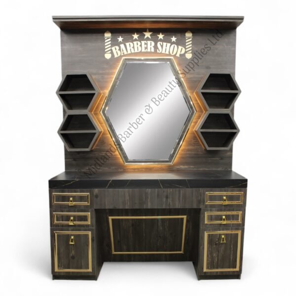 Barber Unit - Barbershop Furniture - Barber Mirror Station