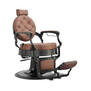 Barber Chair Brown Matt Black