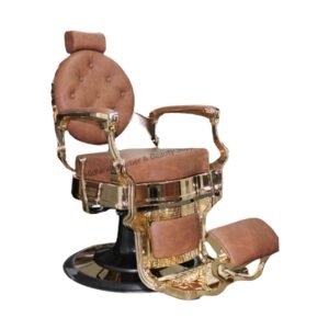 Barber Chair Brown on Golden Colour Frame